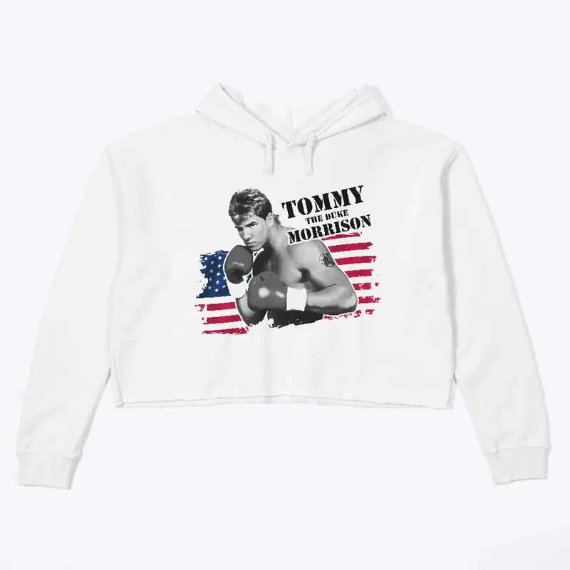 Tommy Flag Light Crop Hoodie